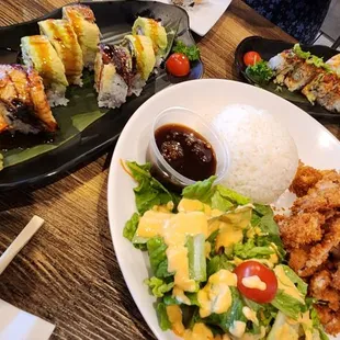 Chicken Cutlet Crunch Roll Spicy Crunch Roll Baked Salmon Roll Seattle Roll Crunch Dragon Roll Egg Roll Gyoza