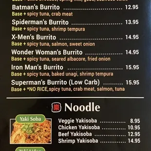 Sushi Burritos and Noodles
