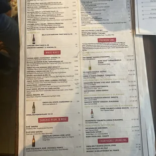 menu