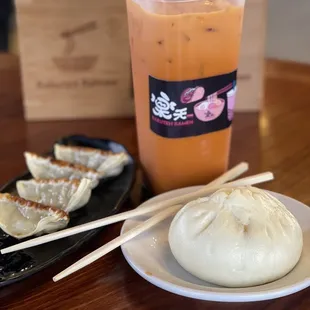 Pork Bao, Thai Tea, and their Fried Dumpling