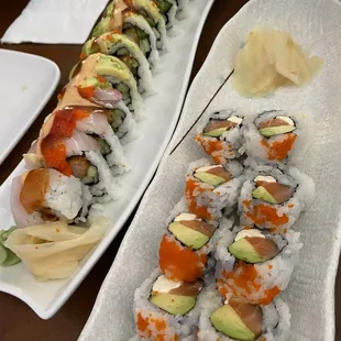 skis roll and philadelphia roll.