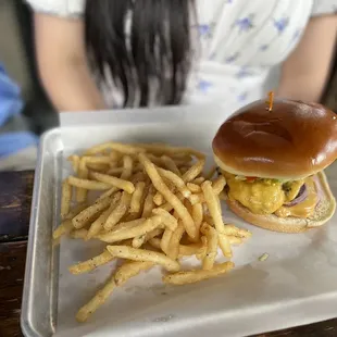 Beer garden burger