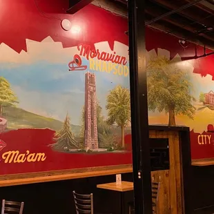 a mural of the city of atlanta