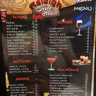 Drinks Menu