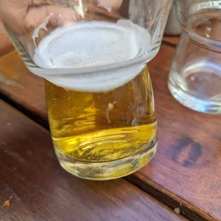 Something stuck on inside glass but all glasses super dirty, shame!