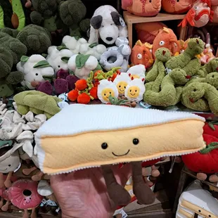 Brie cheese stuffed plush toy is adorable and costs a lot more than actual brie! I think it was $22.49. Cute Deviled Eggs behind it.