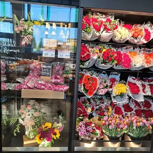 Graduation leis and flower bouquets