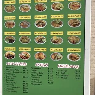 a menu for a mexican restaurant