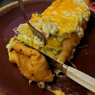 Carne asada chimichanga.