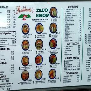 Menu as of 1/3/2021