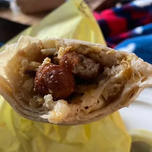 Sausage breakfast burrito