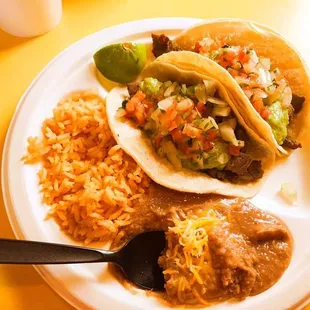 a plate of mexican food