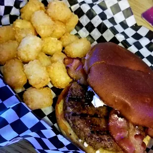 Jalapeno Popper Burger w/Tater Tots