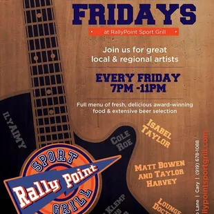 showcasing local musicians every Friday evening