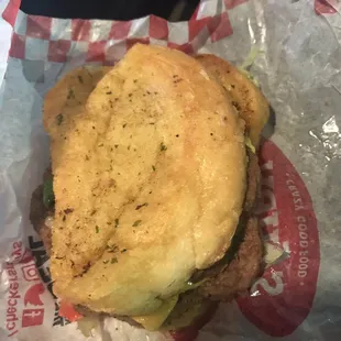 a close up of a sandwich