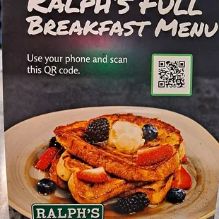 Breakfast menu