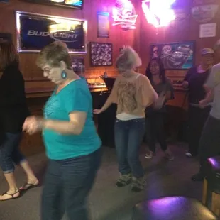 Line dancing at Ralph's.