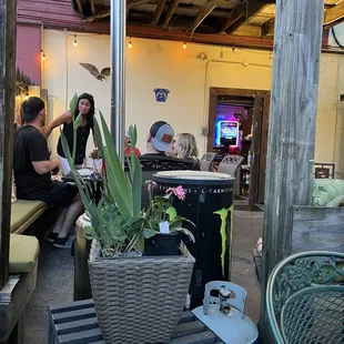 a group of people sitting at a table