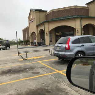 a car parked in a parking lot