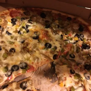 The works with extra cheese.