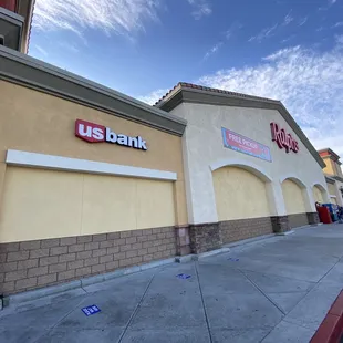 a view of the outside of a bank