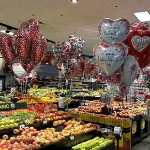 Valentines Day Balloons &amp; produce