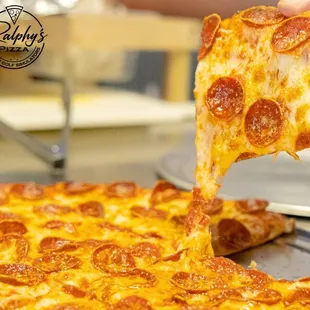 a slice of pepperoni pizza