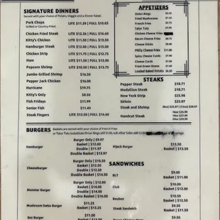 sushi and sashimi, menu