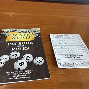 Playing Keno and waiting for a friend