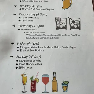 Happy hour specials