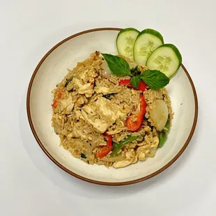a bowl of rice and vegetables