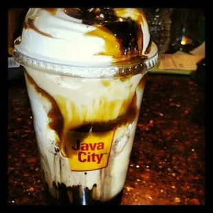 Vanilla Frap with Chocolate/Caramel