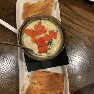 Cheese dip with bread