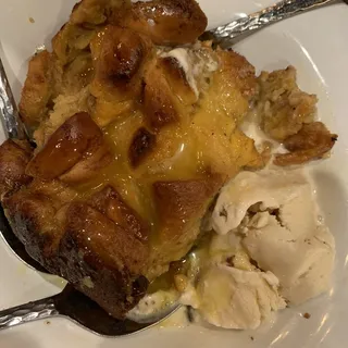 Bread Pudding with Ice Cream