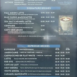 Drink Menu