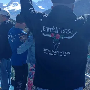 Bringing the Rambling Rose to the Glacier in Alberta,Canada.