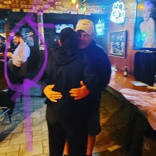 Our friends that recently got married. They come here often! Love them! Great fun! Mysterious Wes in the background?! Who is he?