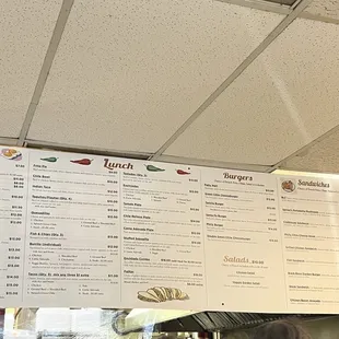 the menu of ramblin's