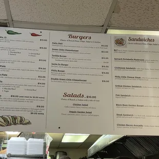 a menu for ramblin's