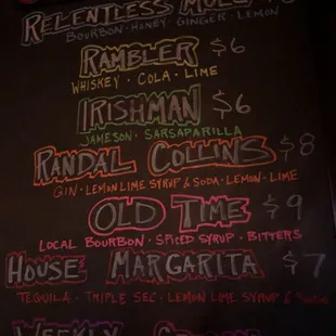 menu