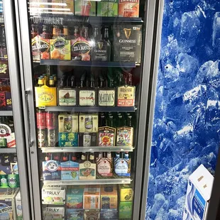 a refrigerator full of beer