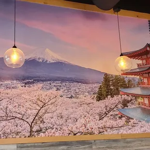 Art inside restaurant