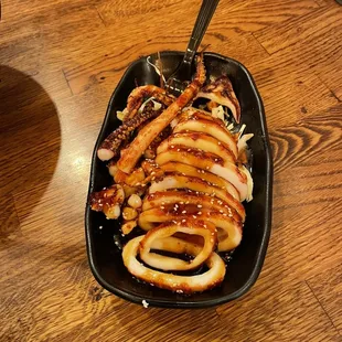 Grilled squid appetizer.