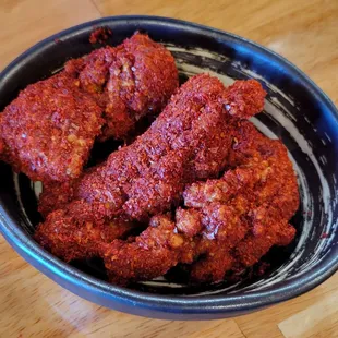 Spicy Chicken Karaage - Not good! Chili flakes bring a low burning heat, slight smokiness in flavor, but that is all you can taste.