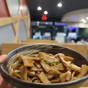 Bamboo Shoots &amp; Pork Shashu: Very flavorful and has a nice spicy kick! Goes well with alcohol!!