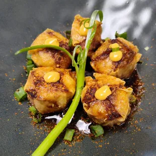 Vegetarian shumai dumplings in our special sauce