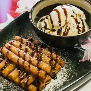 Funnel Cake Fries with Icecream
