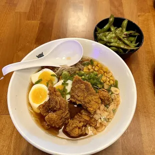 Build Your Own Ramen, Spicy Garlic Edamame