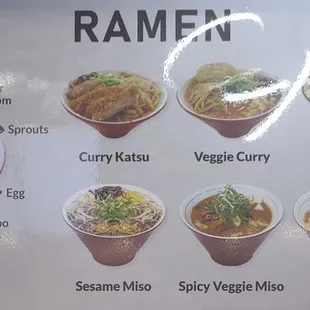 Photos of ramen bowls