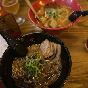 Black Ikageso Karaage Dinner and Kazoku Miso Ramen Dinner
